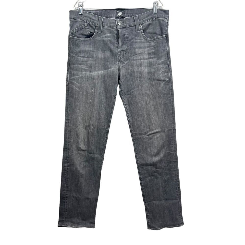 Rock & Republic Mens Jeans Fearless Straight Leg Button Fly Mid Rise Gray W38*